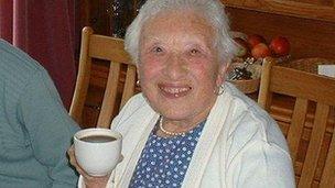 Anita Mansi with a cup of tea