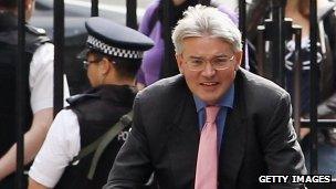 The then-chief whip, Andrew Mitchell, in Downing Street