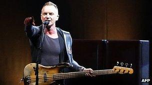 Sting on stage