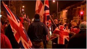 Protest at Templemore Avenue, east Belfast