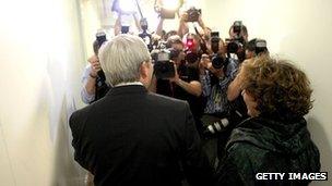 Kevin Rudd answers questions after his leadership challenge loss on 27 February 2012