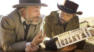 Christoph Waltz and Jamie Foxx in Django Unchained