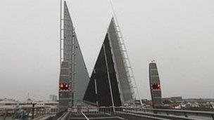 The Twin Sails bridge in Poole