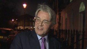 Andrew Mitchell arrives home