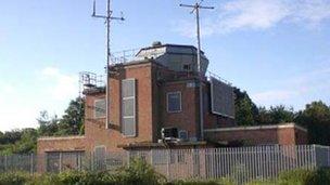 Greenham Common airbase control tower