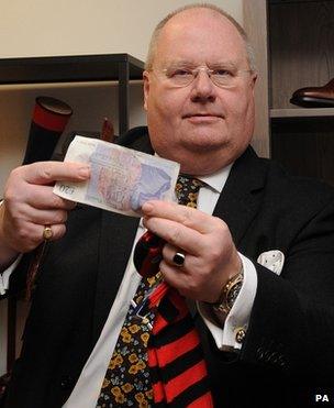 Eric Pickles at a pop-up shop in his Whitehall department