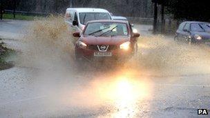 Car in rain