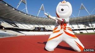 Wenlock at the Olympic Stadium