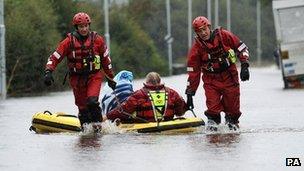 Flooding in Castleford, West Yorkshire