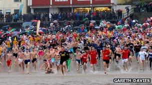 Tenby swimmers Boxing Day