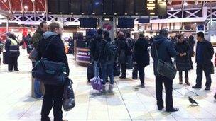 Passengers at Paddington station