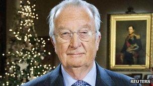 King Albert II gives Christmas speech at Royal Palace in Brussels (24 Dec 2012)