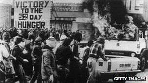 Trouble in Belfast during the 1981 hunger strike