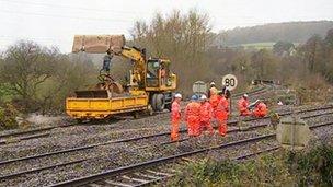 Repairs on railway lines