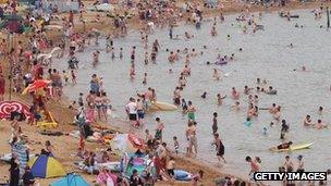 Beach scene at Broadstairs, Kent, 2011