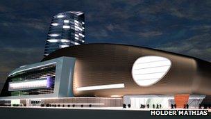 An image of the proposed Cardiff convention centre