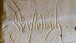 Graffiti in St Catherine's Church, Ludham