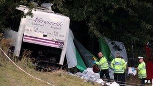 Police at the crash scene