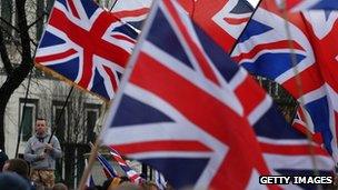 Union flag protest in Belfast