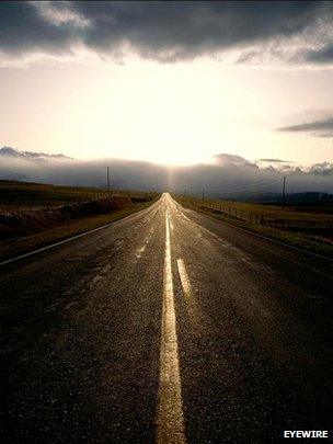 Road and clouds