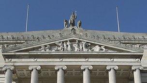 Flagpoles over Parliament Buildings