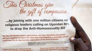 Uganda advert over anti-gay law