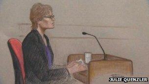 April Casburn in the witness box