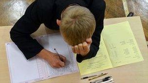 Pupil sitting an exam