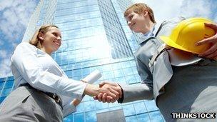 Career women handshake