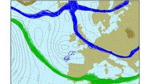 Spaghetti chart 1000-5000hPa valid 12z 12/01/2013