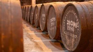 Barrels of malt whisky at the Glen Grant distillery in Speyside