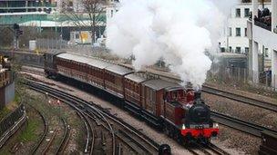 Steam train on the Tube