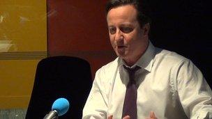 David Cameron in the Today studio