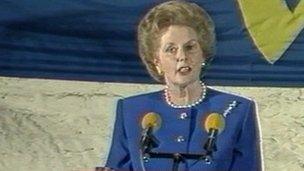 Margaret Thatcher addresses College of Europe