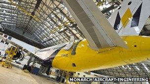 Aircraft maintenance hangar at Luton airport