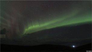 Northern Lights over Muckle Flugga lighthouse