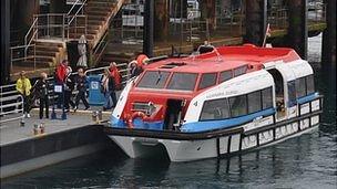 Cruise liner tender in Guernsey's St Peter Port Harbour