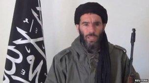 Mokhtar Belmokhtar in a screen capture from an undated video distributed by the Belmokhtar Brigade (16 January 2013)