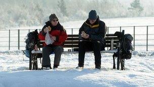 Snow in Herrington Country park near Sunderland