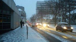 Snow on Union Street in St Helier