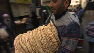 Man holding bread