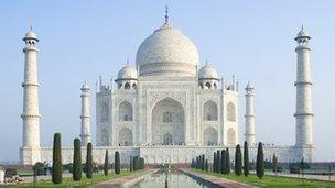 The original Taj Mahal in the Indian city of Agra