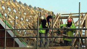 Builders working on a house in Kent