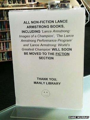 Notice in Manly Library, Sydney