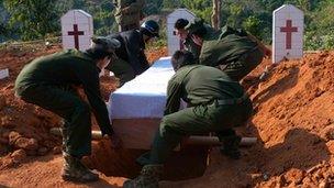 20-year-old Marip Brang Lat is buried in Laiza's military cemetery, one of hundreds of Kachin soldiers killed in recent weeks".