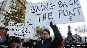 Protestors in Dublin