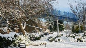 Snow in Coventry city centre