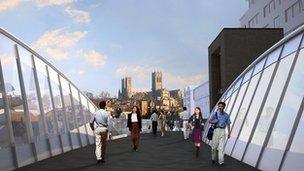 Proposed footbridge at Brayford Wharf, Lincoln