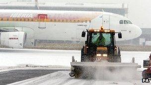 Snow plough at Heathrow Airport