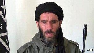 An undated grab from a video obtained by ANI Mauritanian news agency reportedly shows former Al-Qaeda in the Islamic Maghreb (AQIM) emir Mokhtar Belmokhtar